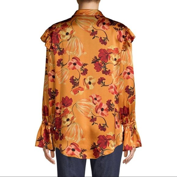 MOTHER OF PEARL Autumn Marin Silk Floral Blouse Large NWT - Picture 4 of 9